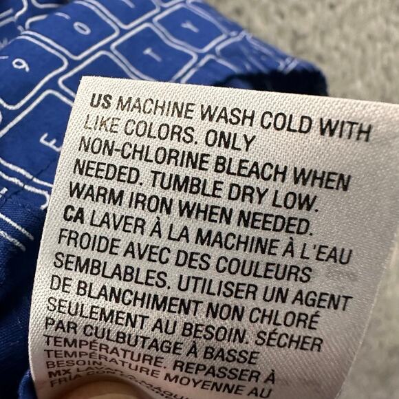 Alfani Men's XL Short Sleeve Button Up Computer Keyboard Shirt Unique Casual EUC - Picture 9 of 10